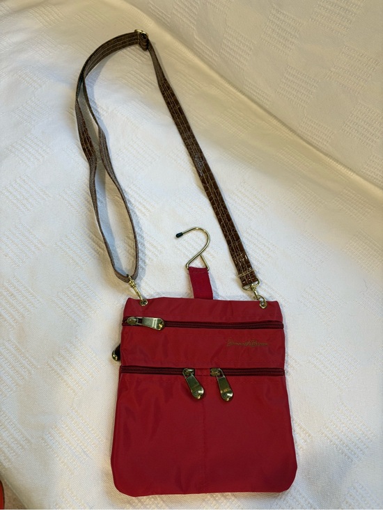 Samantha Brown Handbags - Samantha Brown Red Crossbody Nylon Organizer Bag